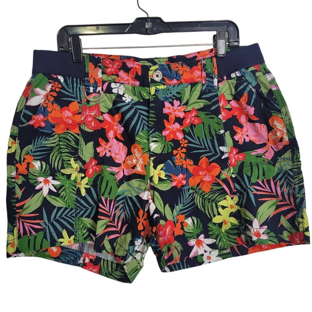 Fresh Tropical Floral Vacation Shorts Size 14